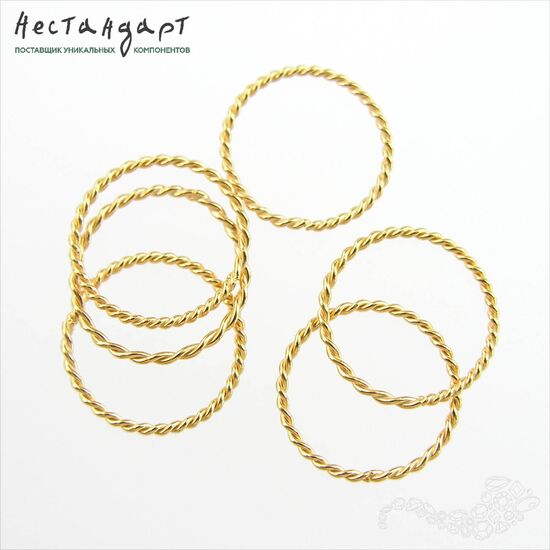 Кольцо соединительное паяное Twisted Round Vermeil Sterling Silver 14х1 мм, изображение 2