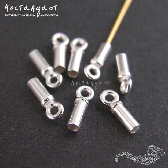Концевик с петлей Sterling Silver 8х2 мм, изображение 2