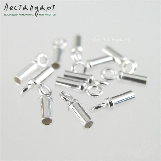 Концевик с петлей Sterling Silver 8х2 мм, изображение 3
