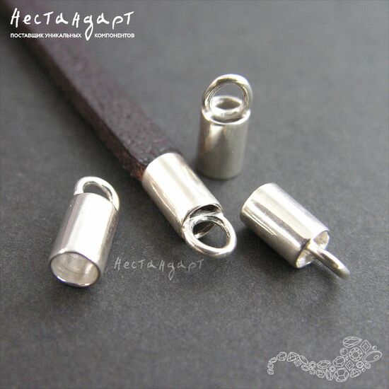 Концевик с петлей Sterling Silver 11х4,5 мм