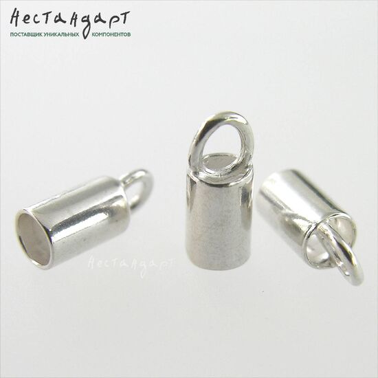Концевик с петлей Sterling Silver 11х4,5 мм, изображение 2