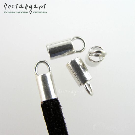 Концевик с петлей Sterling Silver 11х4,5 мм, изображение 3
