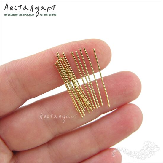 Пин со шляпкой Gold Plated 26х0,5 мм (уп. 10 шт.), изображение 2
