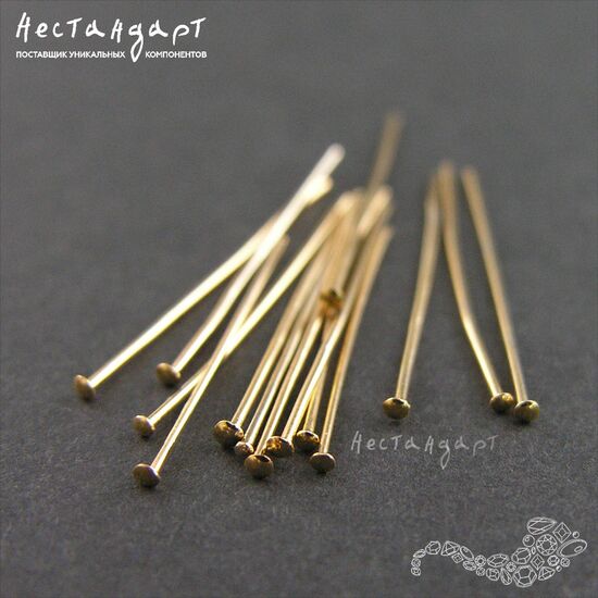 Пин со шляпкой Gold Plated 26х0,5 мм (уп. 10 шт.), изображение 3