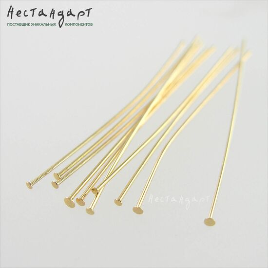 Пин со шляпкой Gold Plated 38х0,5 мм (уп. 9 шт.), изображение 4