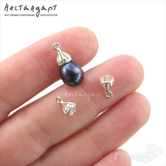 Концевик со штифтом Truffle Sterling Silver 9х5 мм, изображение 2