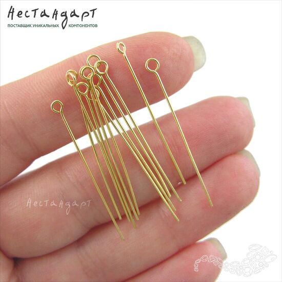 Пин с петлей Vermeil Sterling Silver 35х0,6 мм, изображение 2