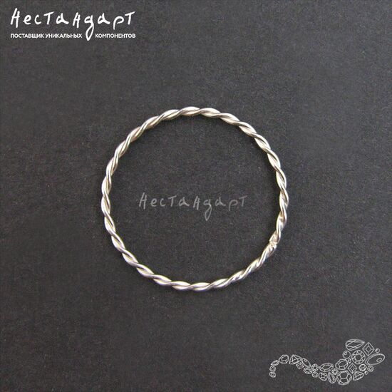 Кольцо соединительное паяное Twisted Round Sterling Silver 18х1 мм, изображение 3