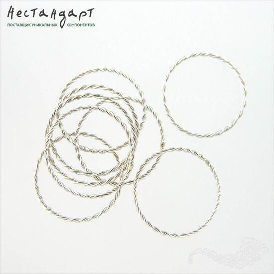 Кольцо соединительное паяное Twisted Round Sterling Silver 18х1 мм, изображение 4