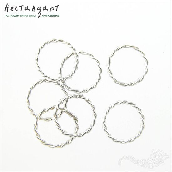 Кольцо соединительное паяное Twisted Round Sterling Silver 9х1 мм, изображение 3