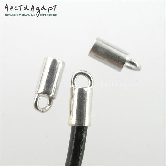 Концевик с петлей Sterling Silver 8,5 х3,5 мм