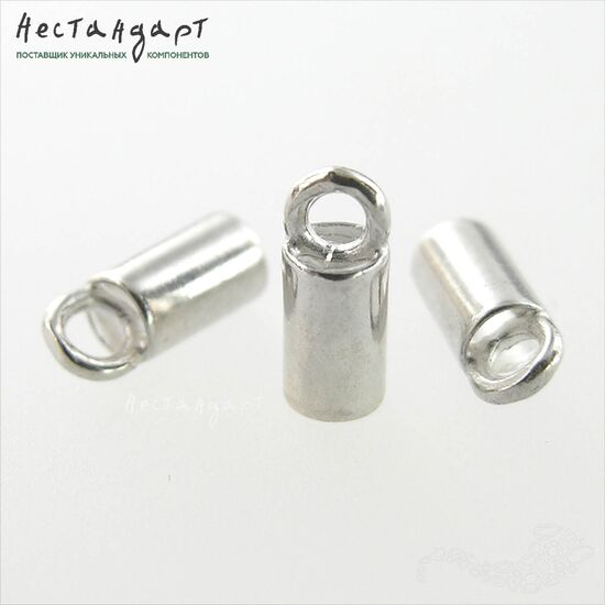 Концевик с петлей Sterling Silver 8,5 х3,5 мм, изображение 2
