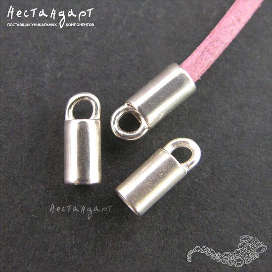 Концевик с петлей Sterling Silver 8,5 х3,5 мм, изображение 3