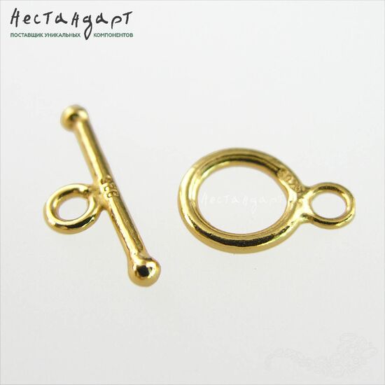 Замок-тогл Neat Vermeil Sterling Silver 9 мм