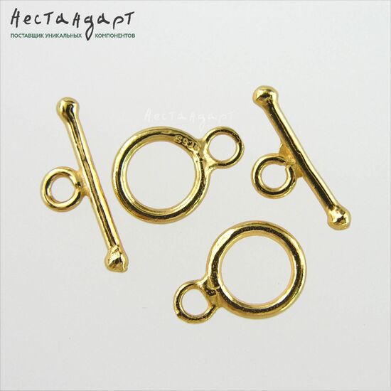 Замок-тогл Neat Vermeil Sterling Silver 9 мм, изображение 4