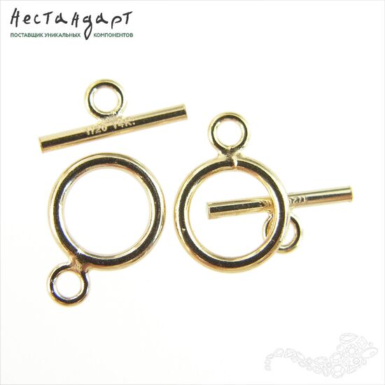 Замок-тогл Plain Gold Filled 12 мм