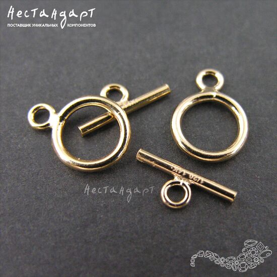 Замок-тогл Plain Gold Filled 12 мм, изображение 2