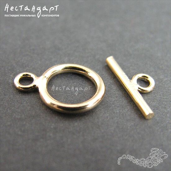 Замок-тогл Plain Gold Filled 12 мм, изображение 3