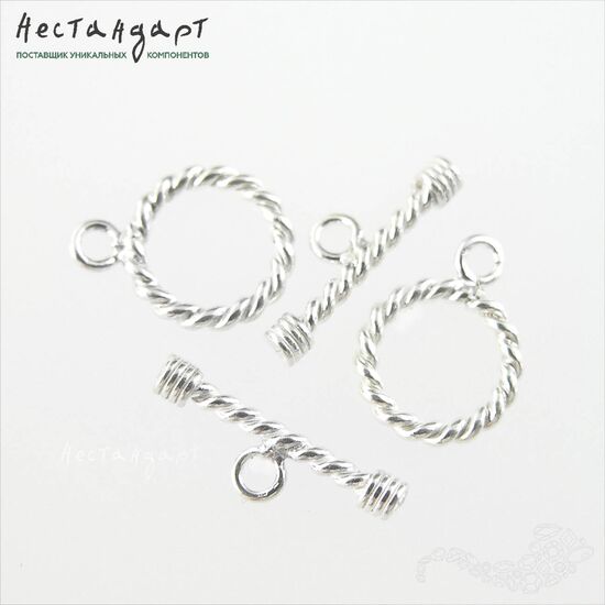 Замок-тогл Twisted Sterling Silver 13 мм, изображение 4