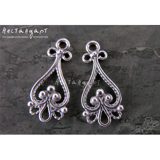 Подвеска-коннектор Sorrento Antique Silver Plated 18х8 мм, изображение 2