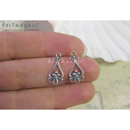 Подвеска-коннектор Sorrento Antique Silver Plated 18х8 мм, изображение 4