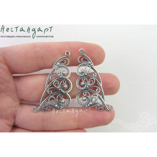 Коннектор-подвеска Filigree Fantastic Silver Plated 44х20 мм, изображение 4