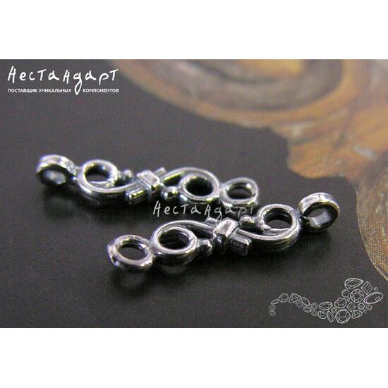 Коннектор Chain Silver Plated 15х3,5 мм