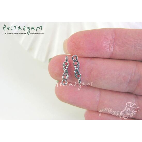 Коннектор Chain Silver Plated 15х3,5 мм, изображение 2