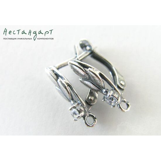 Швензы Blossom Crystal Fianit Silver Plated 17х5 мм (пара), изображение 4