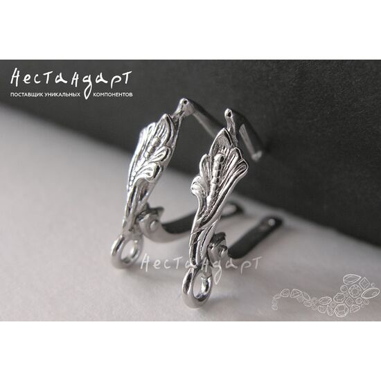 Швензы Spring Leaf Sterling Silver 19х4 мм (пара)
