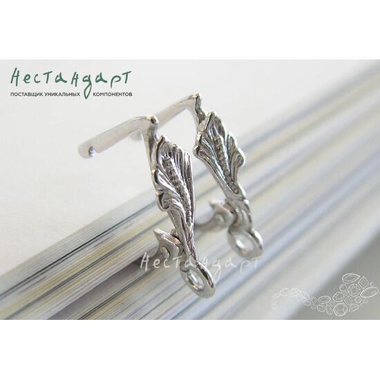 Швензы Spring Leaf Sterling Silver 19х4 мм (пара), изображение 2