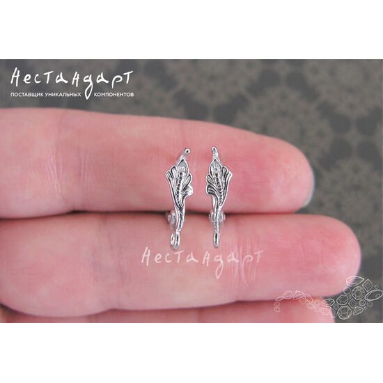 Швензы Spring Leaf Sterling Silver 19х4 мм (пара), изображение 3