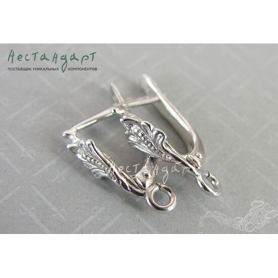 Швензы Spring Leaf Sterling Silver 19х4 мм (пара), изображение 4
