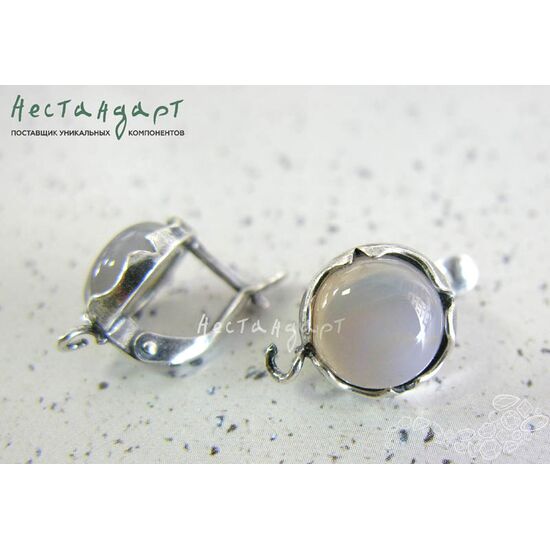 Швензы Solar со вставкой Халцедон Silver Plated 12 мм (пара), изображение 4